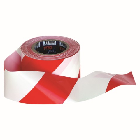 TAPE BARRIER 75MM X 100M RED/WHITE